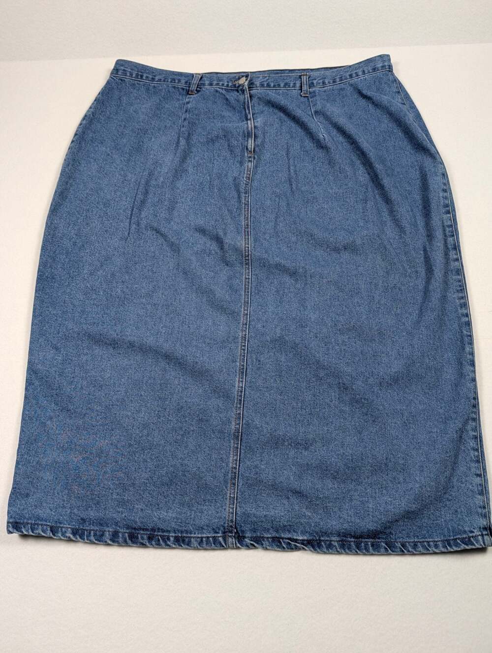 Venezia Jeans Vintage Midi Denim Skirt with Front Slit